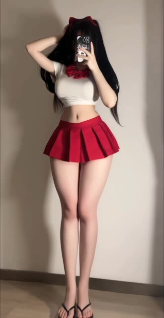 #桃桃sama的小蛮腰扭起来,JK制服风格的时尚搭配,甜美与性感的完美结合