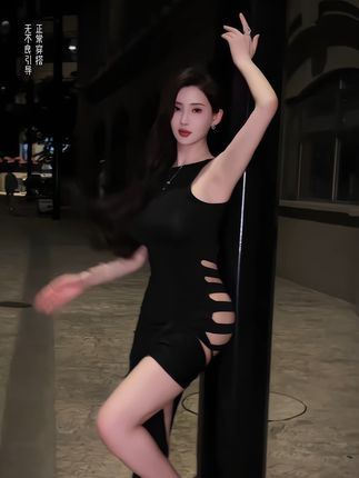 【周妍希】性感黑色写真魅力无处不在,每一张都让人难以忘怀