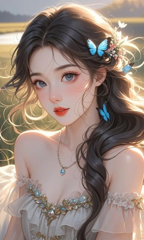 美女如诗，恰似花中仙子